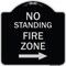 Signmission No Standing Fire Zone W/ Right Arrow Heavy-Gauge Aluminum Sign, 18" x 18", BS-1818-23585 A-DES-BS-1818-23585 - alternate 1